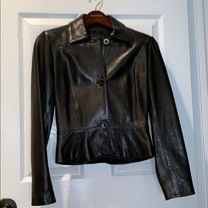 Black leather jacket